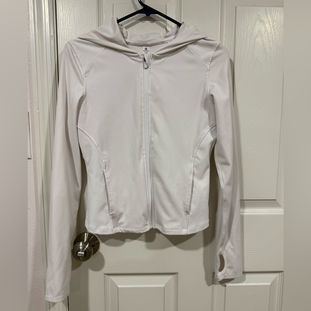 90 Degree By Reflex Women's Light Gray Hooded Jacket